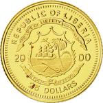 Gold Twenty-five Dollars 2000 Caesar: Photo Coin, Liberia, Gold 25 Dollars 2000 Caesar / thumbnail