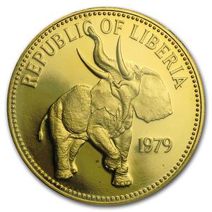 Liberia / One Hundred Dollars Gold 1979 Organization of African Unity - reverse photo