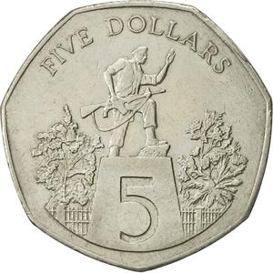 Liberia / Five Dollars 1985 - reverse photo
