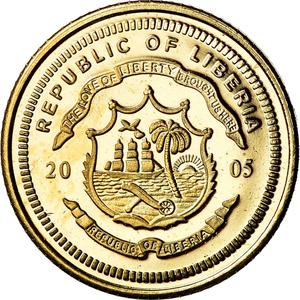 Liberia / Gold Ten Dollars 2005 Krugerrand - reverse photo