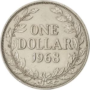 Liberia / One Dollar 1968 - reverse photo