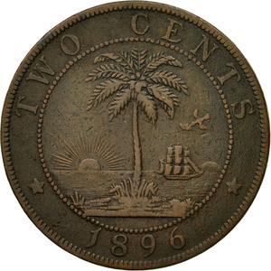 Liberia / Two Cents 1896 - reverse photo