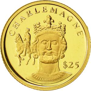 Liberia / Gold Twenty-five Dollars 2000 Charlemagne - obverse photo