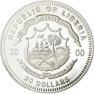 Liberia / Silver Twenty Dollars 2000 Skylab - reverse photo