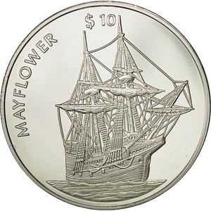 Liberia / Silver Ten Dollars 1999 Mayflower - obverse photo