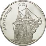 Silver Ten Dollars 1999 Mayflower: Photo Coin, Liberia, Silver Ten Dollars 1999 Mayflower / thumbnail