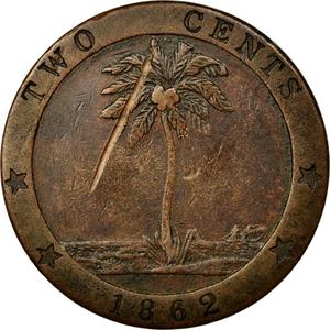 Liberia / Two Cents 1862 - reverse photo