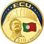 Ten Dollars 2001 ECU Portugal: Photo Coin, Liberia, Ten Dollars 2001 ECU Portugal / thumbnail