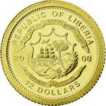 Gold Twelve Dollars 2008 France: Photo Coin, Liberia, Gold Twelve Dollars 2008 France / thumbnail