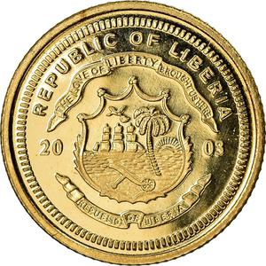 Liberia / Gold Ten Dollars 2003 Pope John Paul II - reverse photo