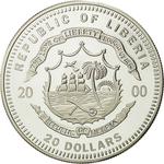 Silver Twenty Dollars 2000 Lion: Photo Coin, Liberia, Silver Twenty Dollars 2000 Lion / thumbnail