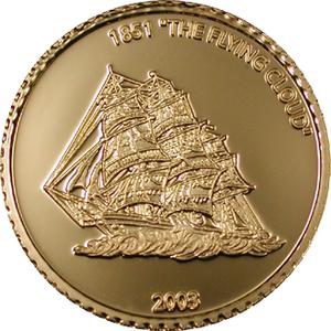 Liberia / Gold Twenty-fifth Ounce 2003 Flying Cloud - reverse photo