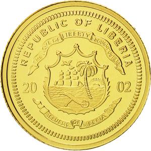 Liberia / Gold Twenty-five Dollars 2002 Farewell to the Franc - reverse photo