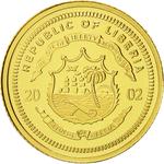 Gold Twenty-five Dollars 2002 Farewell to the Franc: Photo Coin, Liberia, Gold 25 Dollars 2002 Farewell to the Franc / thumbnail
