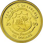 Gold Twenty-five Dollars 2000 Gorbachev: Photo Coin, Liberia, Gold 25 Dollars 2000 Gorbachev / thumbnail