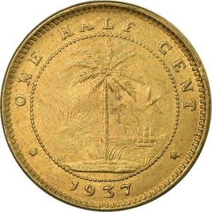 Liberia / Half Cent 1937 - reverse photo