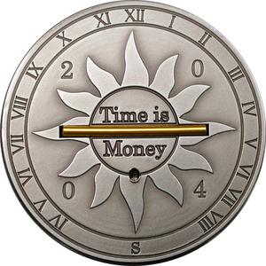 Liberia / Ten Dollars Silver 2004 Sundial - reverse photo