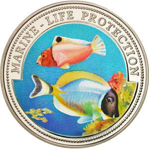 Liberia / Silver Five Dollars 1997 Marine Life - obverse photo