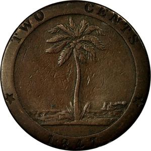 Liberia / Two Cents 1847 - reverse photo