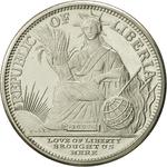 Five Dollars 1997 Year of the Pig: Photo Coin, Liberia, Five Dollars 1997 Year of the Pig / thumbnail