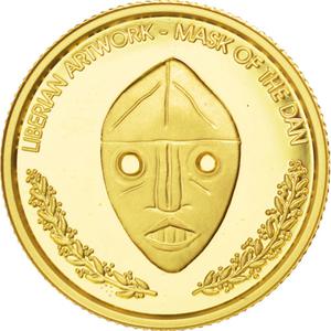 Liberia / Gold Ten Dollars 2000 Mask of the Dan - obverse photo