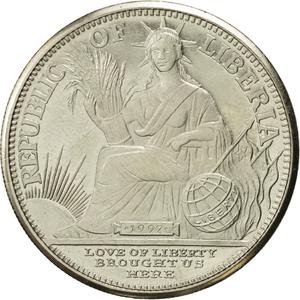 Liberia / Five Dollars 1997 Year of the Horse - obverse photo