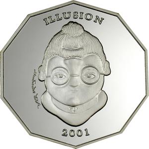 Liberia / Ten Dollar Silver 2001 Male-Female - reverse photo