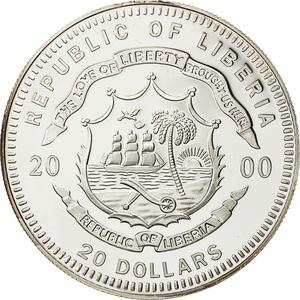 Liberia / Silver Twenty Dollars 2000 Rome - reverse photo