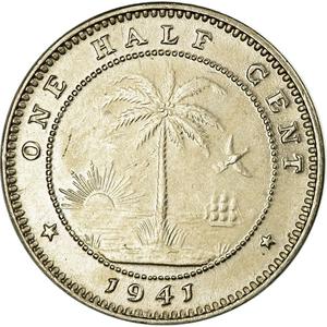 Liberia / Half Cent 1941 - reverse photo