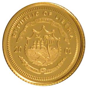 Liberia / Gold Twenty-five Dollars 2001 Marco Polo - reverse photo