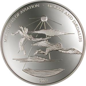 Liberia / Ten Dollars Silver 2003 Ikarus and Deadalus - reverse photo