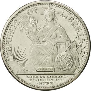 Liberia / Five Dollars 1997 Year of the Ox - obverse photo