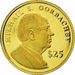 Gold Twenty-five Dollars 2000 Gorbachev: Photo Coin, Liberia, Gold 25 Dollars 2000 Gorbachev / thumbnail