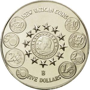 Liberia / Silver Five Dollars 2004 Vatican Coinage - obverse photo