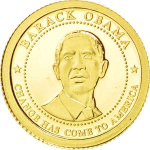 Liberia / Gold Five Dollars 2009 Obama - obverse photo