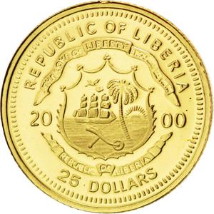 Liberia / Gold Twenty-five Dollars 2000 Elizabeth II - reverse photo