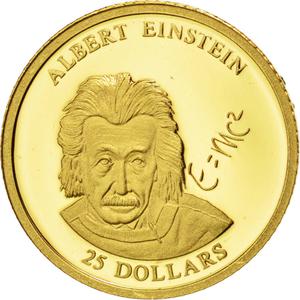 Liberia / Gold Twenty-five Dollars 2001 Einstein - obverse photo