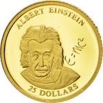 Gold Twenty-five Dollars 2001 Einstein: Photo Coin, Liberia, Gold 25 Dollars 2001 Einstein / thumbnail