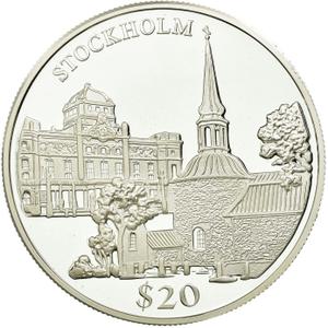 Liberia / Silver Twenty Dollars 2000 Stockholm - obverse photo