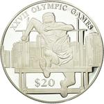 Silver Twenty Dollars 2000 Olympics - Hurdles: Photo Coin, Liberia, Silver Twenty Dollars 2000 Olympics - Hurdles / thumbnail