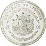 Silver Twenty Dollars 2001 Year of the Snake: Photo Coin, Liberia, Silver Twenty Dollars 2001 Year of the Snake / thumbnail