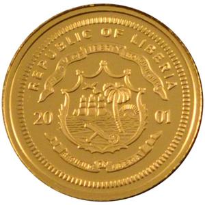 Liberia / Gold Twenty-five Dollars 2001 Martin Luther King - reverse photo