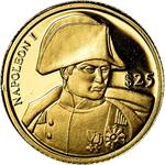 Gold Twenty-five Dollars 2000 Napoleon: Photo Coin, Liberia, Gold 25 Dollars 2000 Napoleon / thumbnail