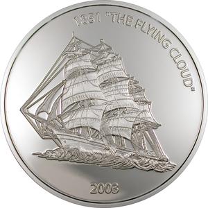 Liberia / Ten Dollars Silver 2003 Flying Cloud - reverse photo