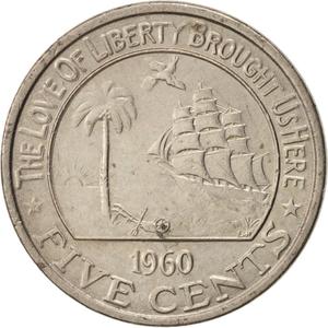 Liberia / Five Cents 1960 - reverse photo