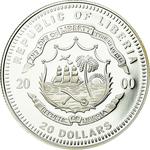 Silver Twenty Dollars 2000 London: Photo Coin, Liberia, Silver Twenty Dollars 2000 London / thumbnail