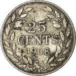 Twenty-five Cents 1968: Photo Coin, Liberia, Twenty-five Cents 1968 / thumbnail