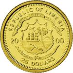 Gold Twenty-five Dollars 2000 Kennedy: Photo Coin, Liberia, Gold 25 Dollars 2000 Kennedy / thumbnail