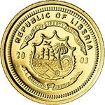 Gold Twenty-five Dollars 2003 Kennedy: Photo Coin, Liberia, Gold 25 Dollars 2003 Kennedy / thumbnail