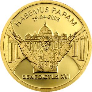 Liberia / Twenty-five Dollars Gold 2005 Benedict XVI Habemus Papam - reverse photo